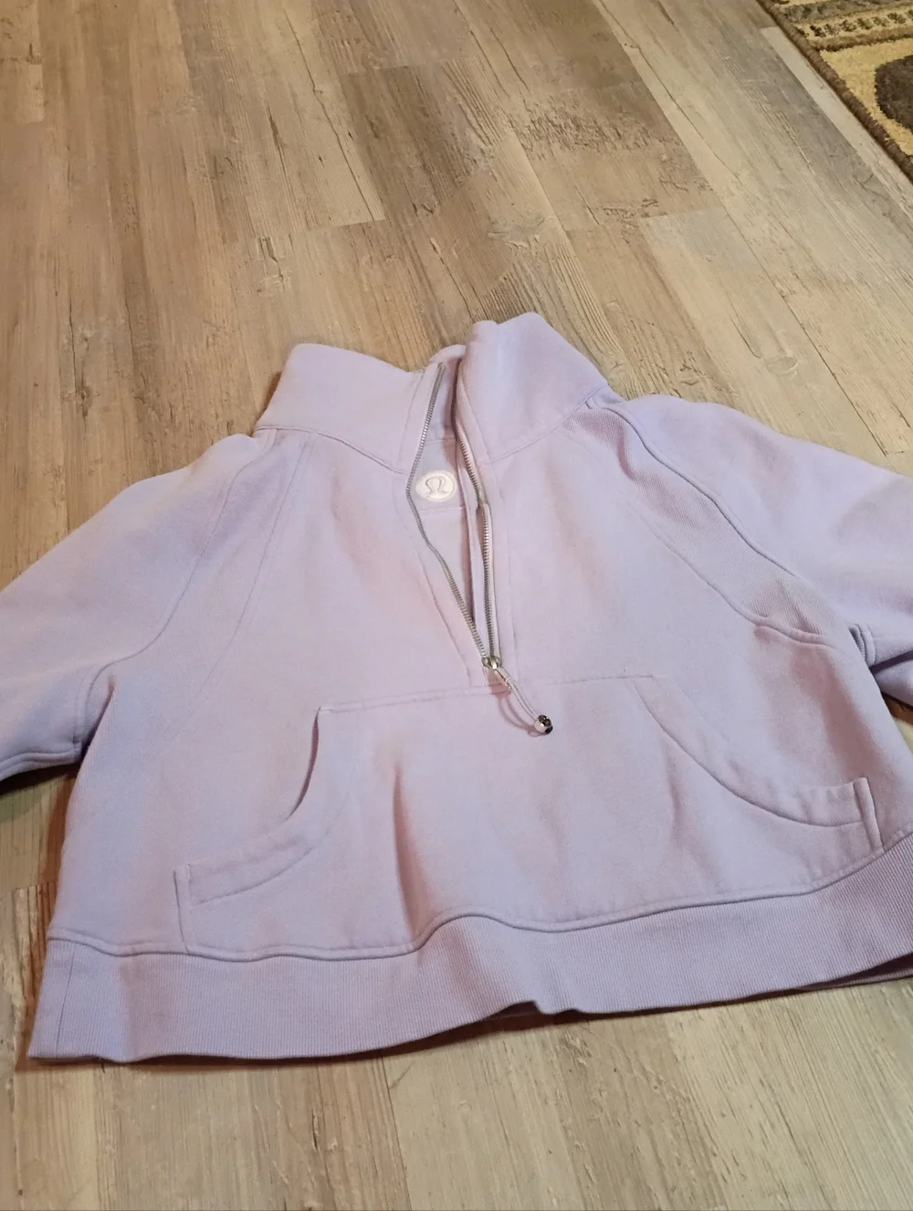 lululemon athletica Lavender Half-Zip Cropped Sweatshirt